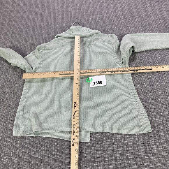 Eileen Fisher Cotton Blend Knit Cardigan Medium Open Front Layer - Picture 5 of 7